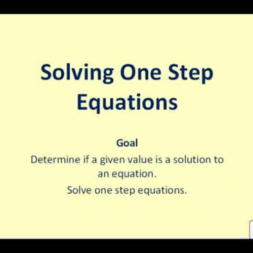 One Step Equations