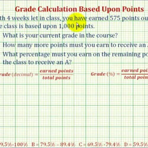 Percent Grade Desired Points Ex