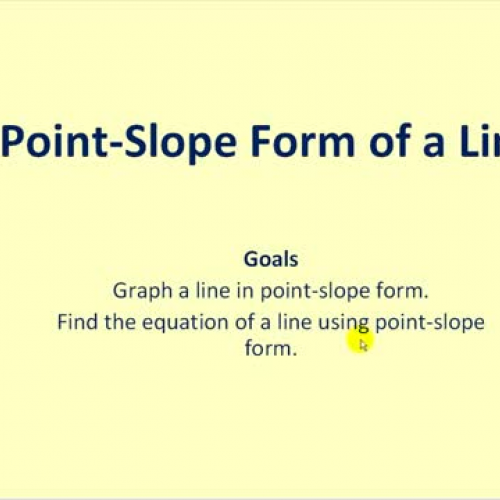 Point Slope Form