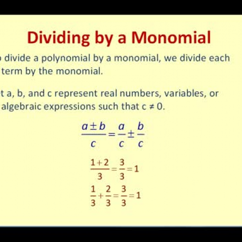 Poly Div By Monomial