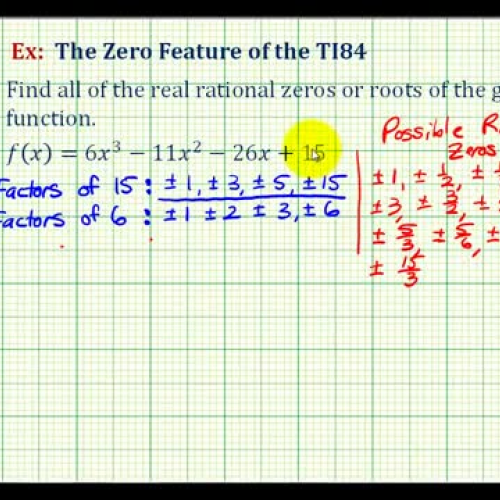 Polynomail Rational Zeros T I84 Ex2