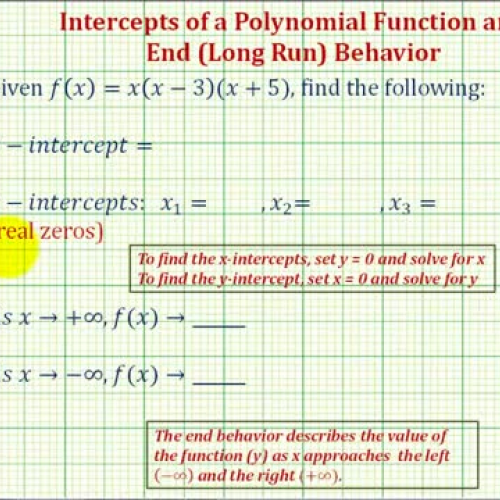 Polynomial Intercepts End Behavior Ex2