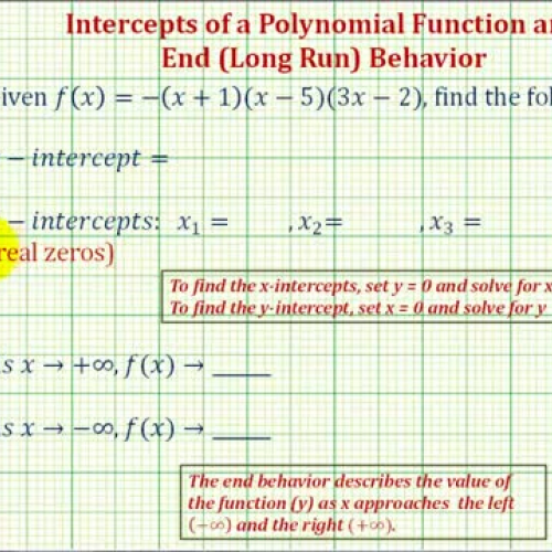 Polynomial Intercepts End Behavior Ex3