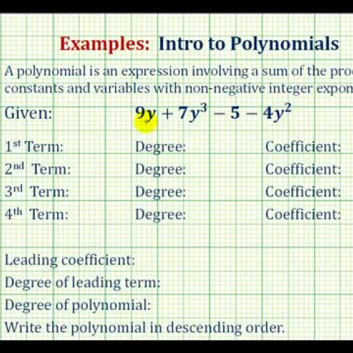 Polynomial Intro One Var Ex