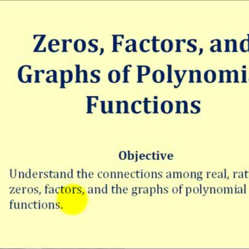 Polynomial Zeros Intercepts Graph Connect