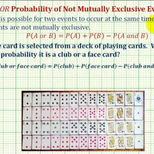 Probability N O T Mutually Exclusive Ex