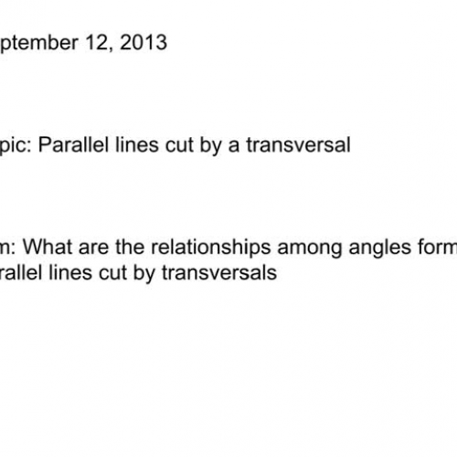 Video 4 parallel lines cut by a transversal 2