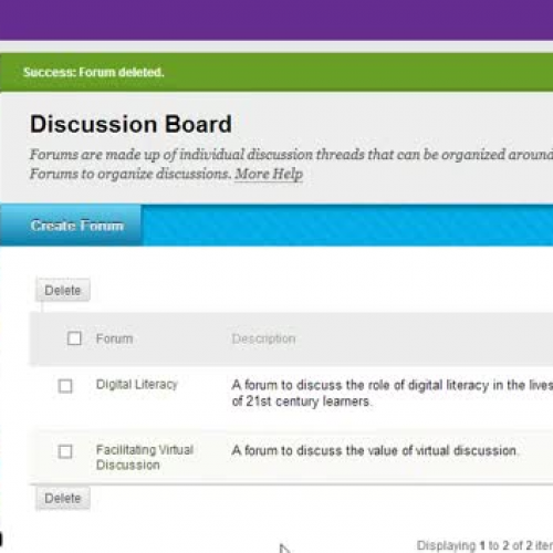 Adding a Discussion Forum ? Blackboard LMS