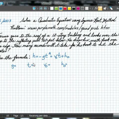 Solve Quadratic with Square Root Method