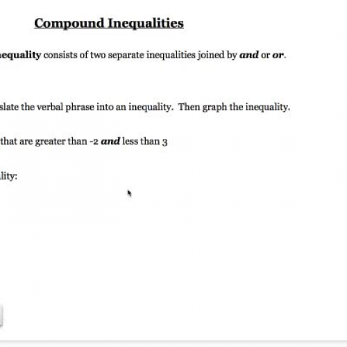 1.3 Compound Inequalities - Colvin