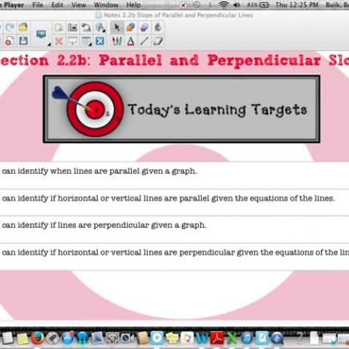 Lesson 2.2b Slopes of Parallel and Perpendicu