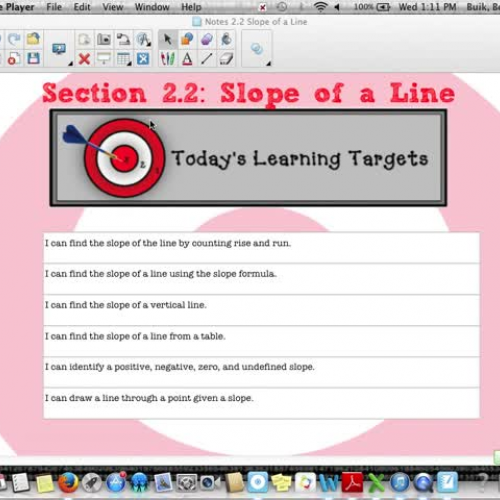 Lesson 2.2 Slope of a Line