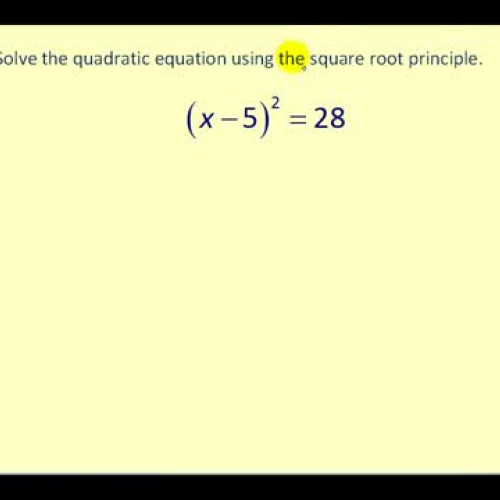 Quad Eq Complete Square