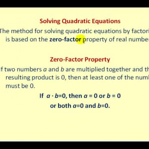 Quad Eq Factoring