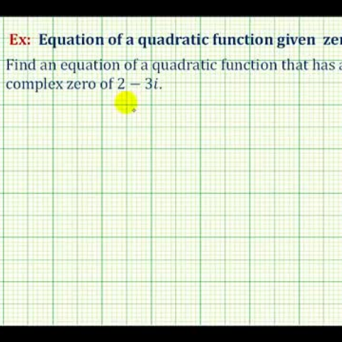 Quad Function From2 Complex Zeros