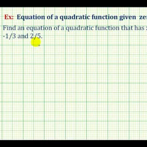 Quad Function From2 Real Fraction Zeros