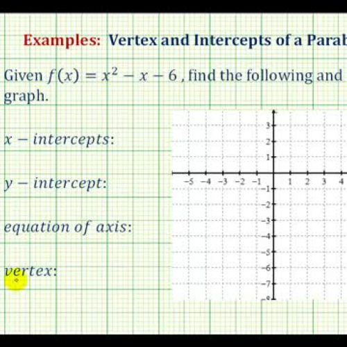 Quadratic Axis Vertex Intercept Ex1