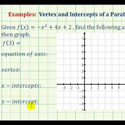 Quadratic Axis Vertex Intercept Ex2