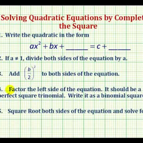 Quadratic Complete Square Ex4