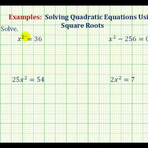 Quadratic Eq Square Roots Ex1