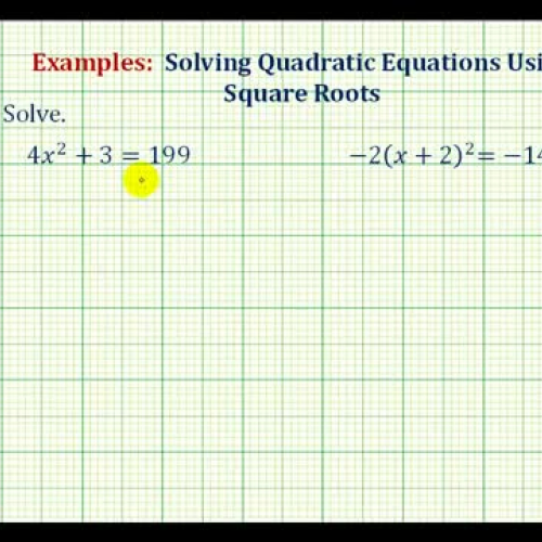 Quadratic Equ Square Root Ex3