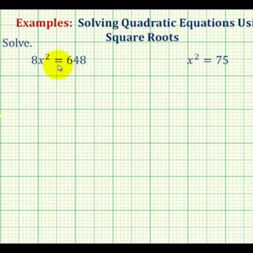 Quadratic Equ Square Roots More1