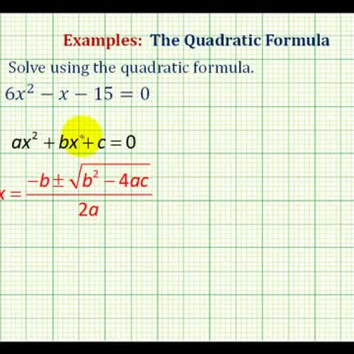 Quadratic Formula Ex1