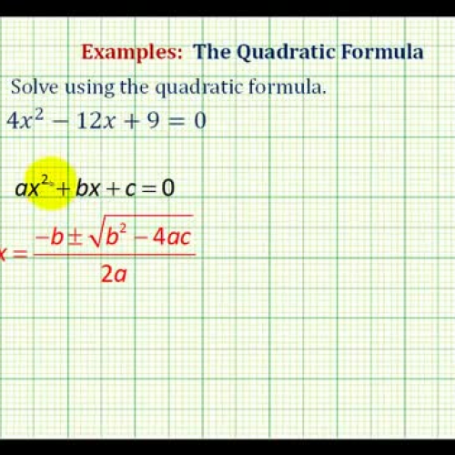 Quadratic Formula Ex2