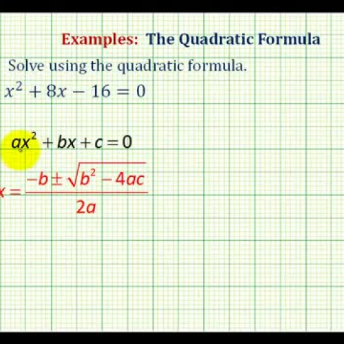 Quadratic Formula Ex3