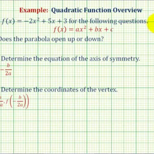 Quadratic Function Overview