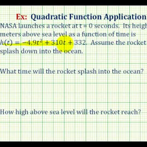 Quadratic Function Rocket Formulas