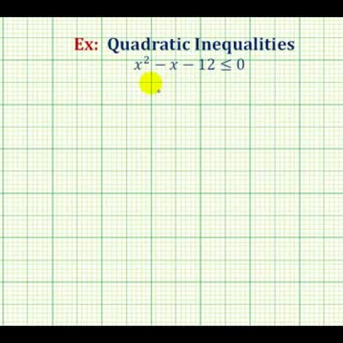 Quadratic Inequalityfor X Ex1