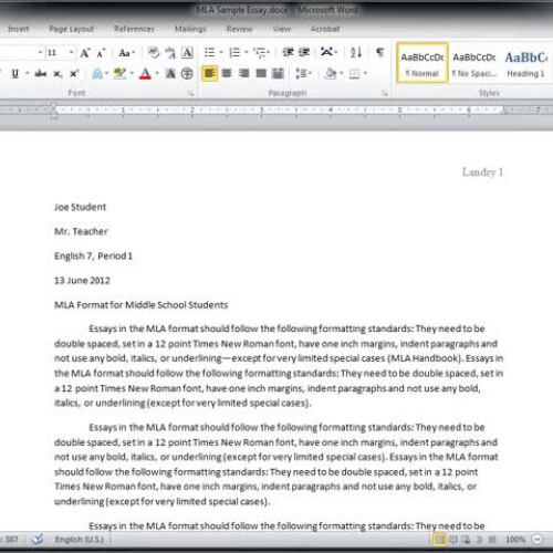 Tech Skills 03--MS Word--Formatting Overview