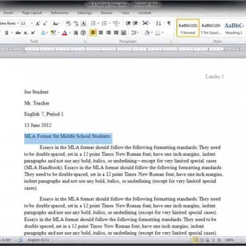 Tech Skills 10--MS Word--Line and Paragraph S
