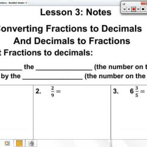 Lesson 3  Converting Fractions to Decimals an