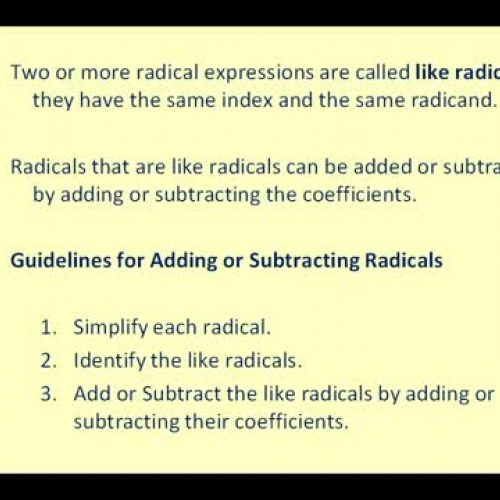 Radical Add Subtract