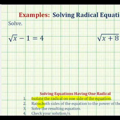 Radical Equation Ex1