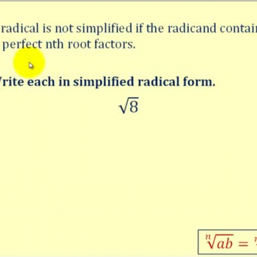 Radical Expressions Simplify No Fractions