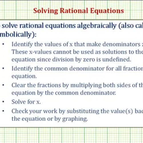 Rational Equations Fractions Ex1