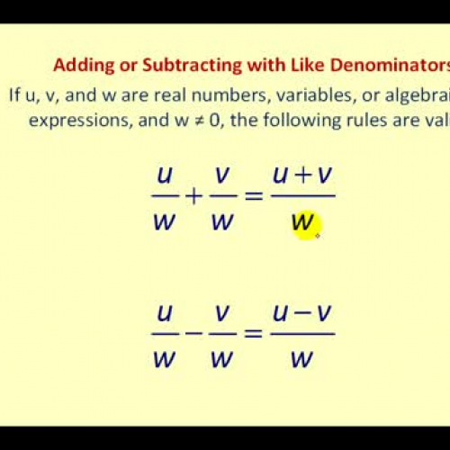 Rational Expr Add Subtract