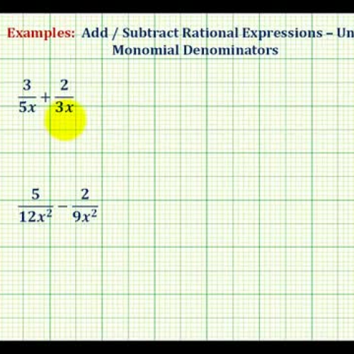 Rational Express Add Sub Mon Denom Ex A