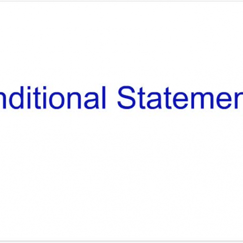 Conditional Statements