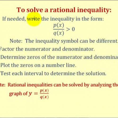 Rational Inequalities