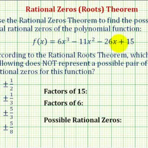 Rational Zeros Roots Theorem Ex