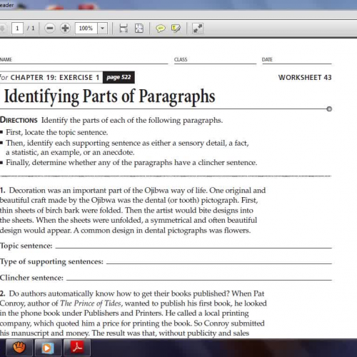 How-to 1 Identifying Main Parts of Paragraphs