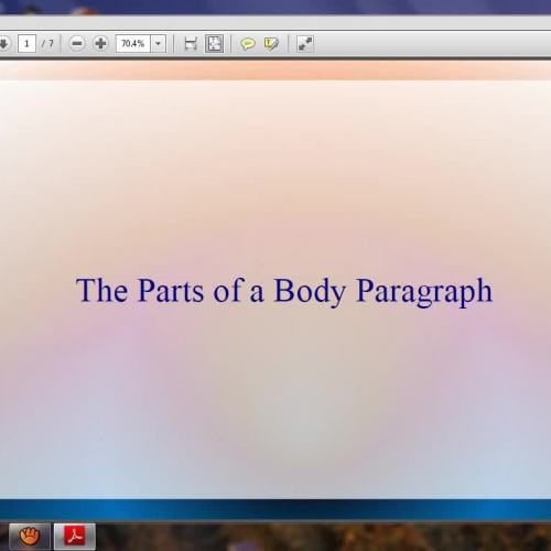 The Parts of a Body Paragraph