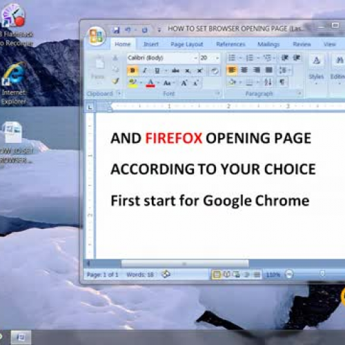 Set Chrome and Firefox Home page when opened