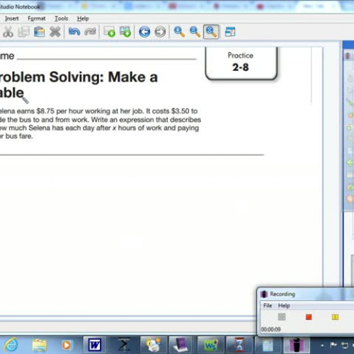 2-8 Problem Solving, Making a Table