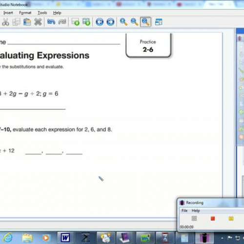 Practice 2-6 Evaluating Expressions