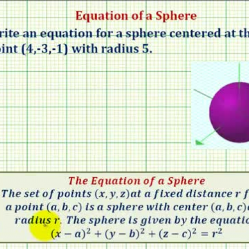 Sphere Equation Ex